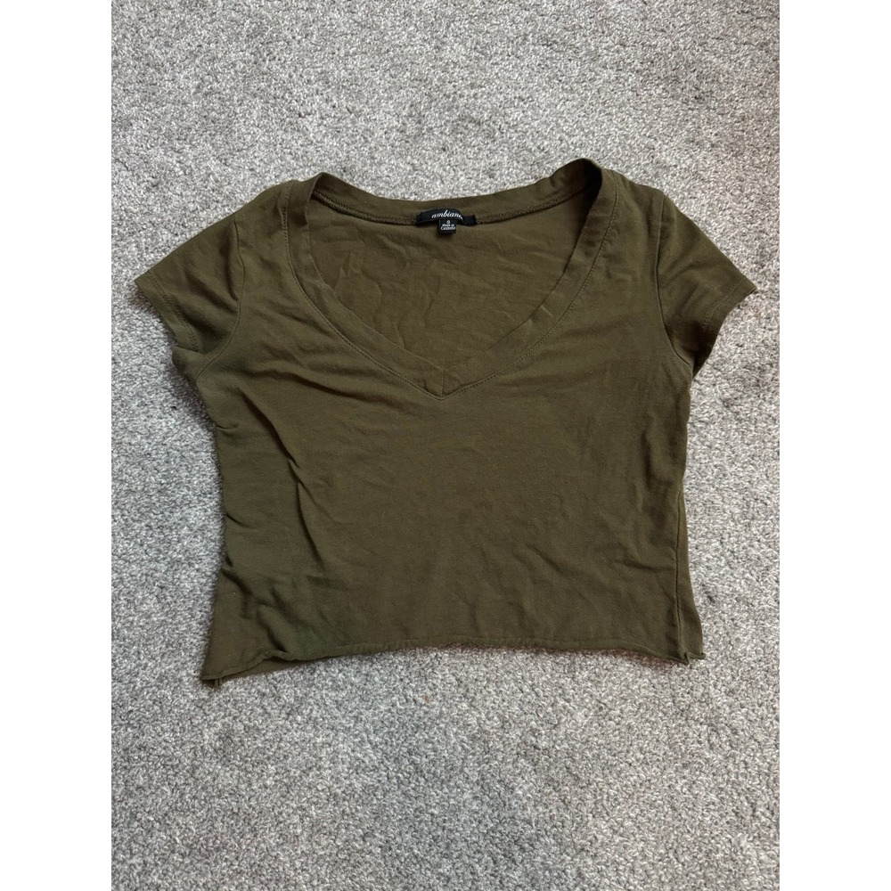 Short Sleeve Tshirt Vneck Shirt Green